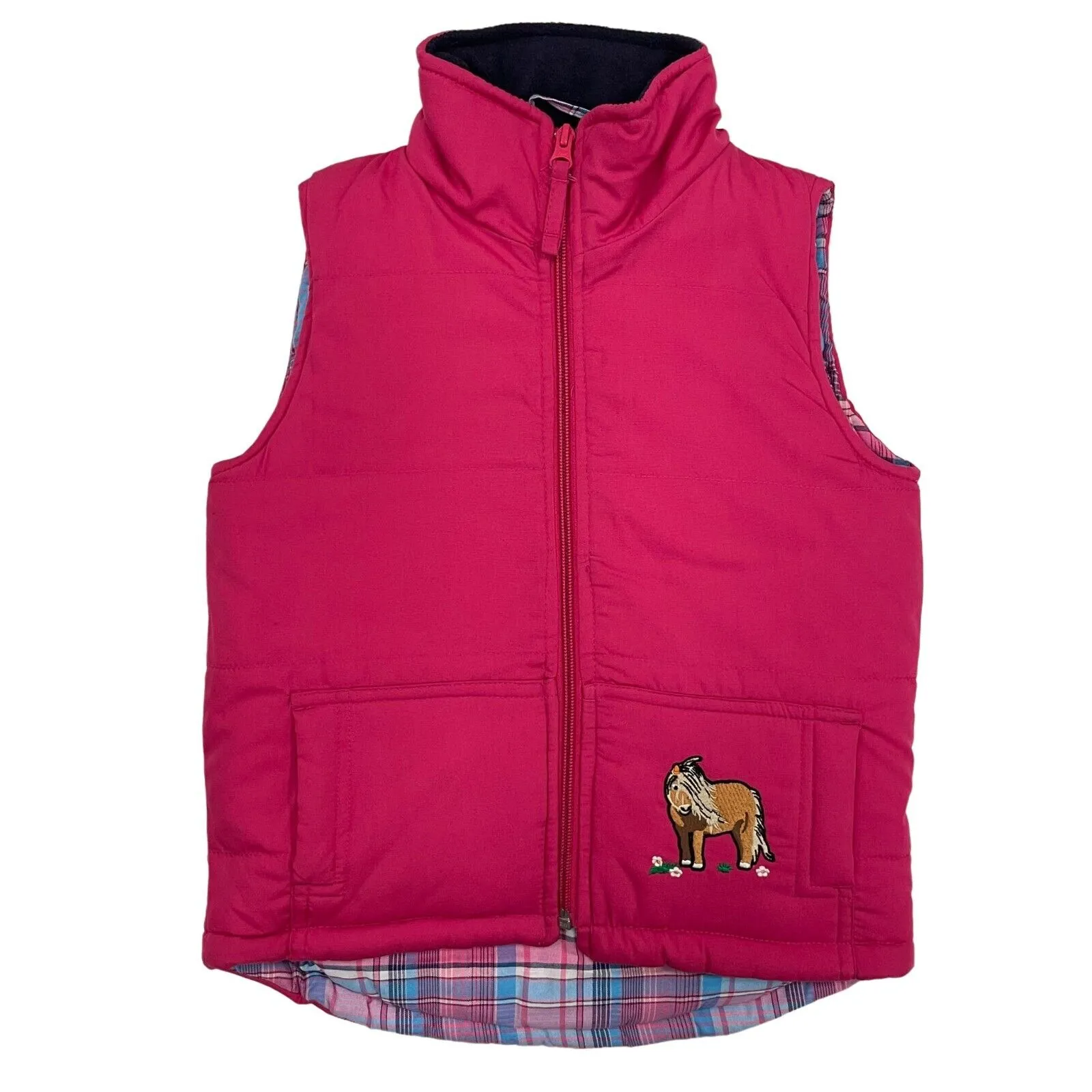 Unisex Kids Embroidered Tractor Pony Pheasant Padded Gilet