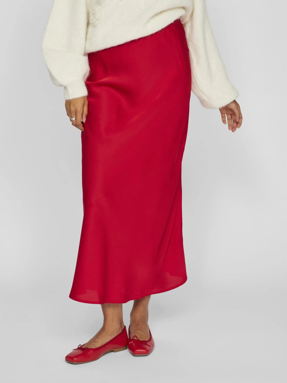 VIELLETTE Midi Skirt - Barbados Cherry