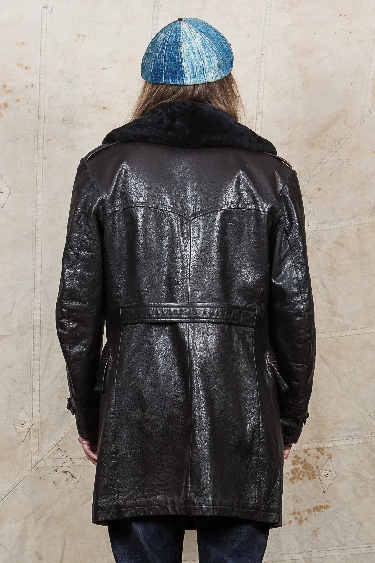 Vintage Swedish Army Mats Larsson Malung Leather Coat