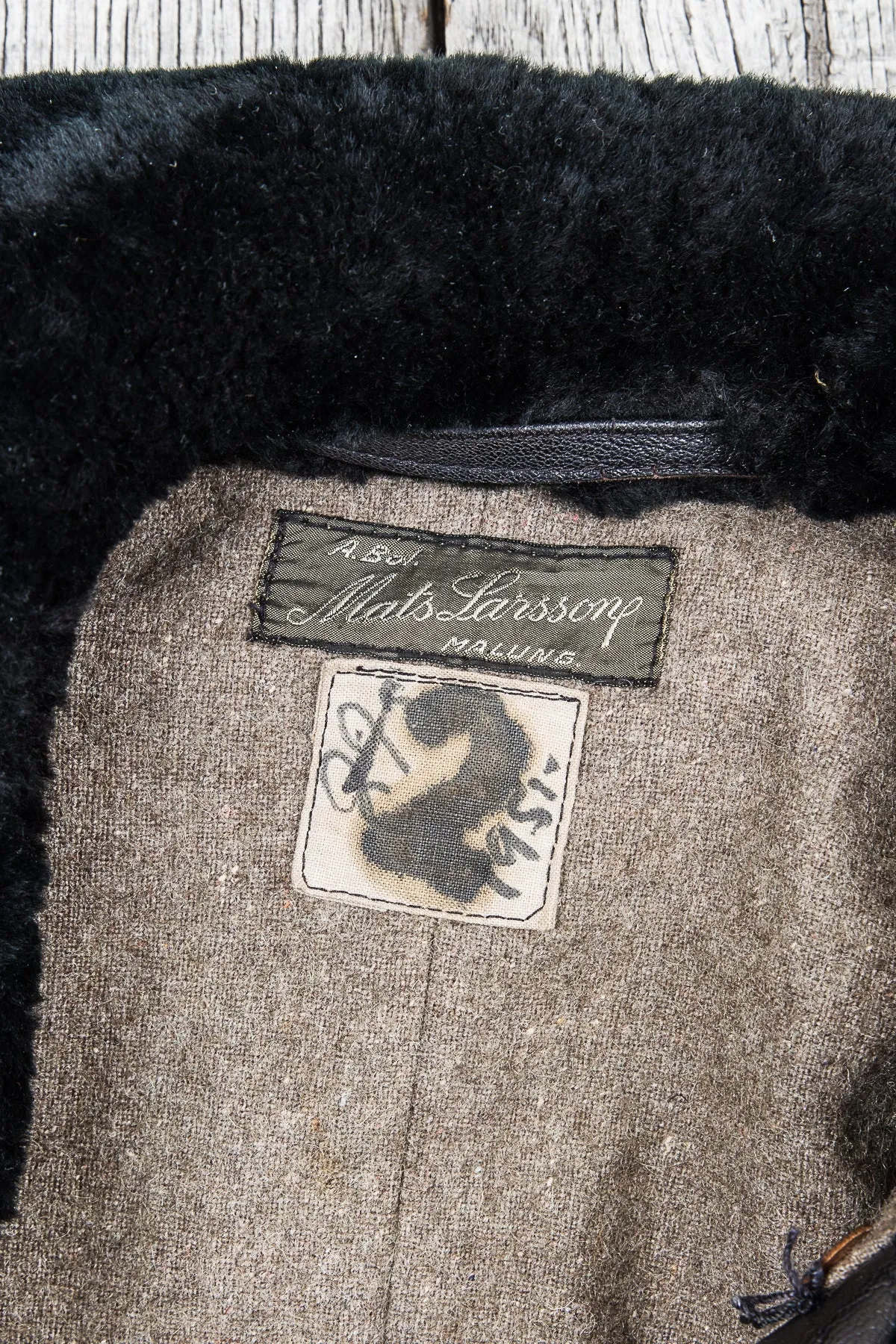 Vintage Swedish Army Mats Larsson Malung Leather Coat