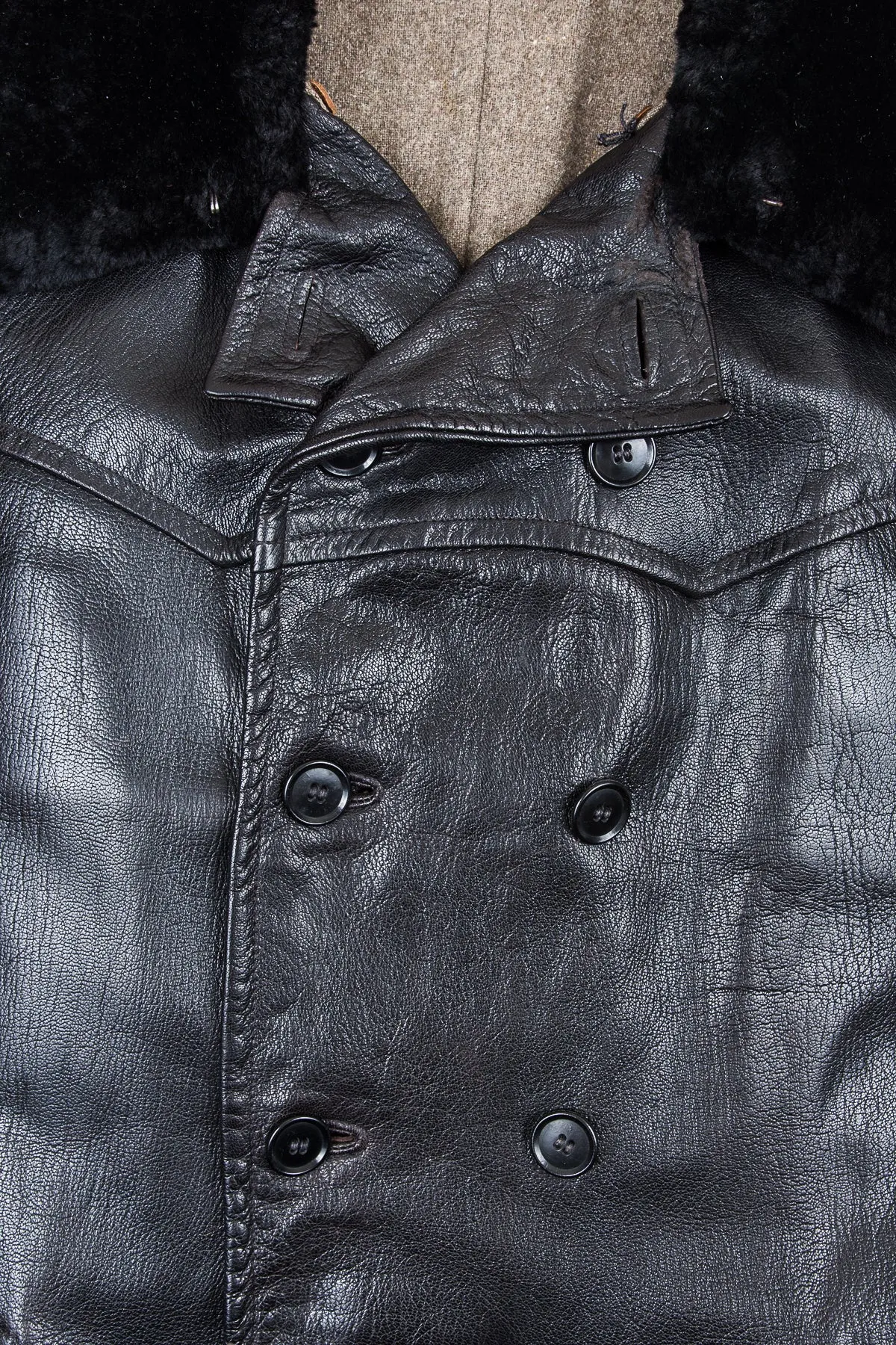 Vintage Swedish Army Mats Larsson Malung Leather Coat