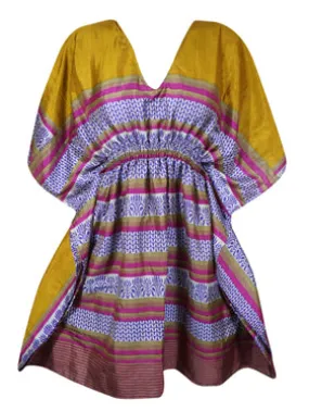 Women Beach Kaftan Dress, Blue Summer Dresses, One size