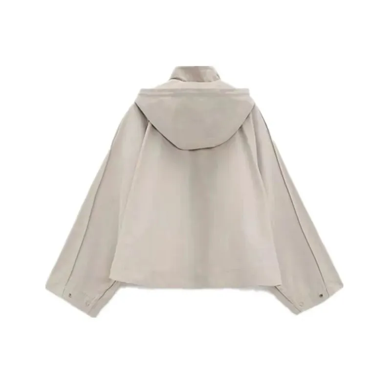xakxx- Spring New Temperament Casual Fashion Slim Ruili Sweet Beauty Dress Loose Hooded Jacket Windbreaker Coat
